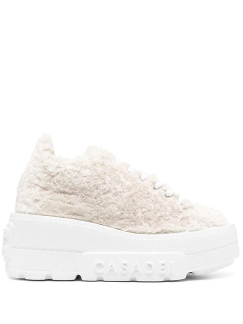 Casadei 80mm low-top fleece sneakers - Neutrals - zdjęcie produktu nr 1