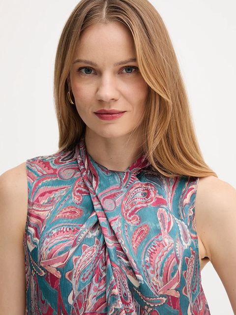 Hoss Intropia bluzka damska kolor niebieski wzorzysta 5872101