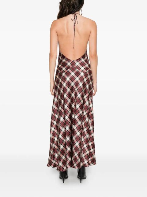 DÔEN Maxime checked maxi dress - Brown