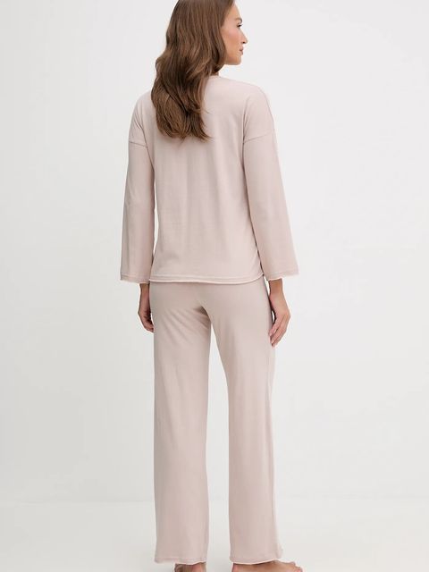 Fila piżama bawełniana damska kolor beżowy bawełniana FPW4218 - zdjęcie produktu nr 2