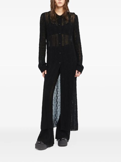 Alanui button-front open-knit cardigan - Black