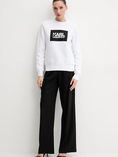 Karl Lagerfeld bluza bawełniana damska kolor biały z nadrukiem ASW20006 - zdjęcie produktu nr 2