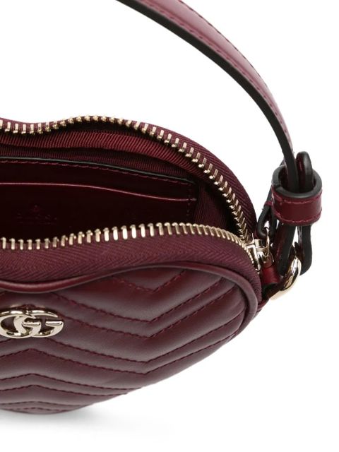Gucci mini GG Marmont heart-shaped tote bag - Red