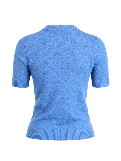 Guest In Residence patterned knit top - Blue - zdjęcie produktu nr 2