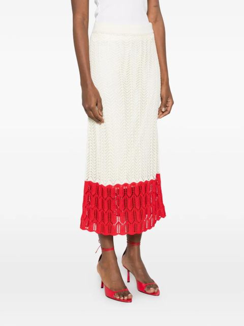 Jil Sander elastic-waistband midi skirt - Neutrals