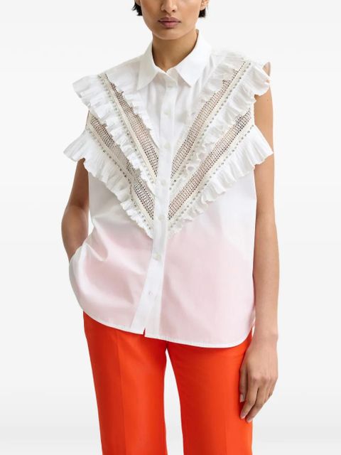 Essentiel Antwerp ruffled lace shirt - White