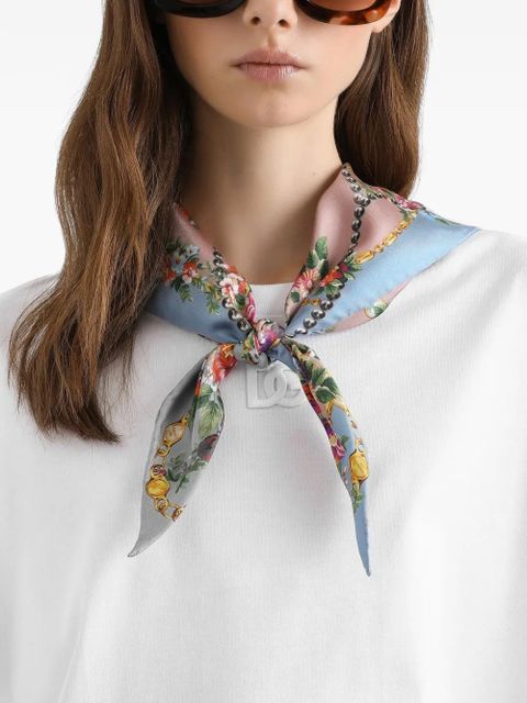 Dolce & Gabbana scarf-detail T-shirt - White