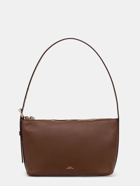 A.P.C. torebka bawełniana Sac Vera Shoulder kolor brązowy PXCBL.F61974 - zdjęcie produktu nr 1