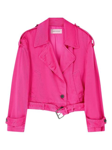 DRIES VAN NOTEN overdyed biker jacket - Pink - zdjęcie produktu nr 1