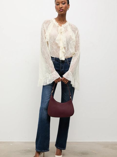 Answear.LAB bluzka damska kolor beżowy w kwiaty