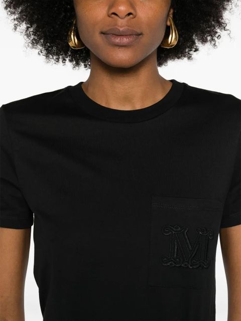 Max Mara logo-embroidered cotton T-shirt - Black