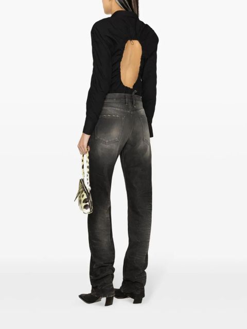 The Attico mid-rise tapered-leg jeans - Grey