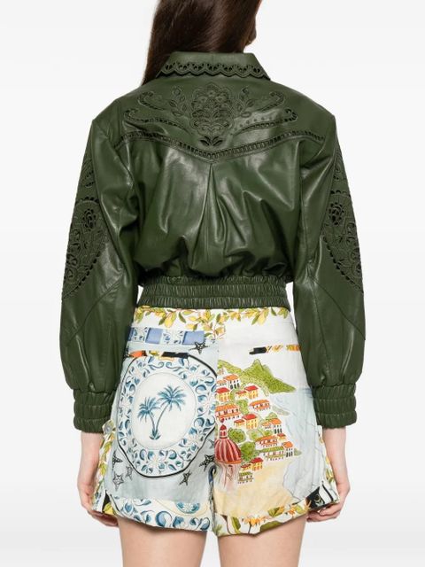 FARM Rio Richelieu Heart embroidered jacket - Green