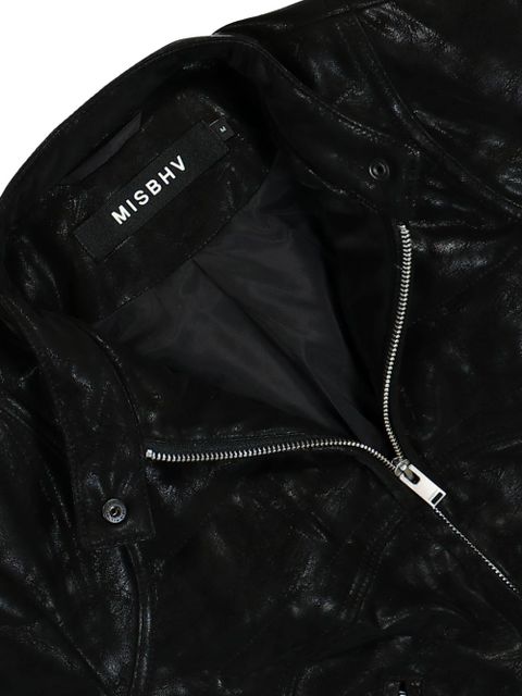 MISBHV cropped faux-leather jacket - Black
