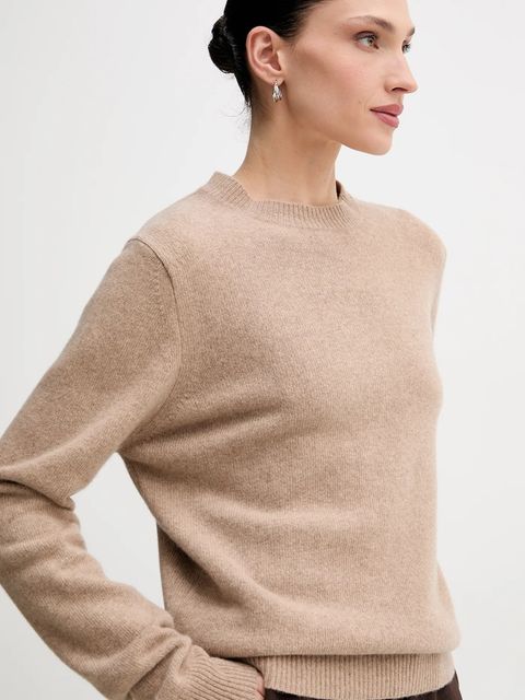 La Mania sweter wełniany MELLOW damski kolor beżowy MELLOW