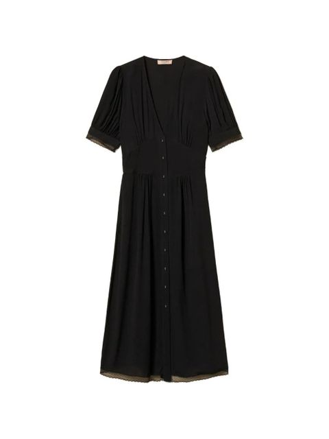 TWINSET V-neck midi dress - Black - zdjęcie produktu nr 1
