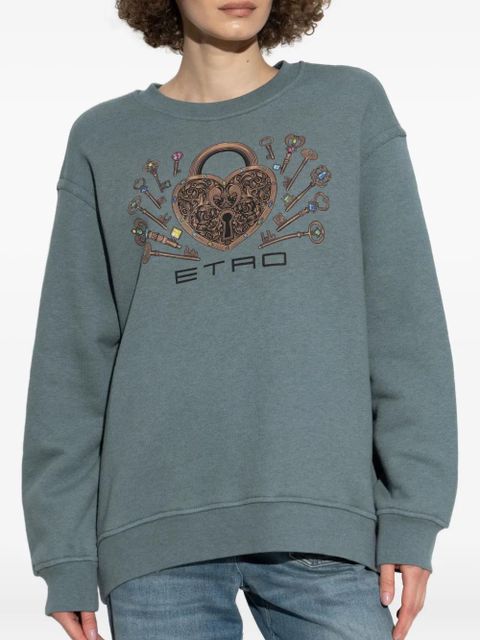 ETRO padlock graphic sweatshirt - Green