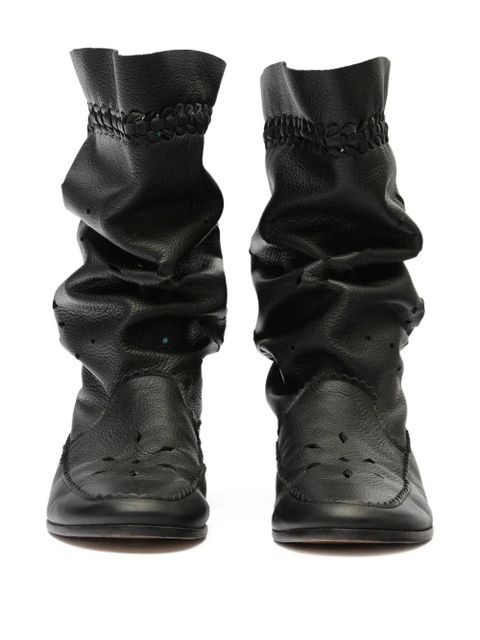 ISABEL MARANT tassel braided leather boots - Black