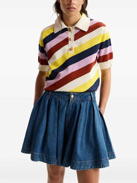 Essentiel Antwerp Jollow striped polo top - Neutrals
