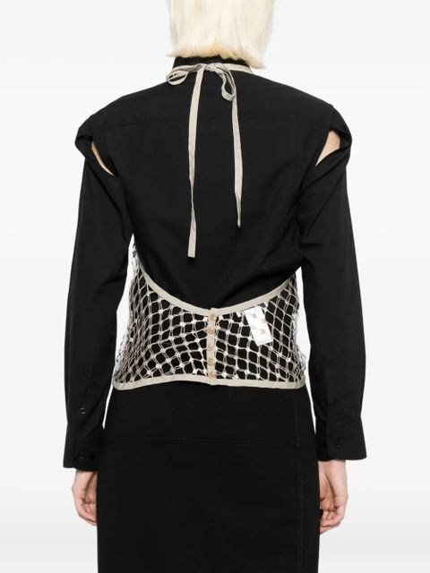 LEMAIRE Fishnet halter top - Neutrals