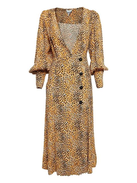 GANNI pre-owned animal-print midi dress - Neutrals - zdjęcie produktu nr 1