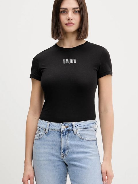 Tommy Jeans t-shirt bawełniany damski kolor czarny DW0DW21841 - zdjęcie produktu nr 1