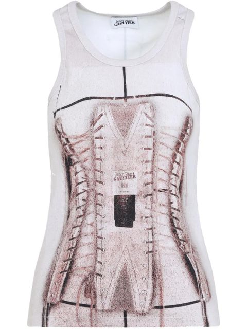 Jean Paul Gaultier Cage trompe l'œil printed top - White - zdjęcie produktu nr 1