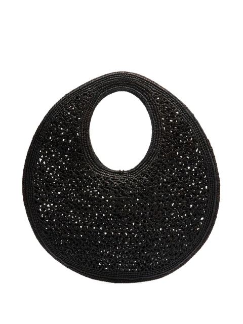 Jacquemus Le Rond Spiaggia raffia shoulder bag - Black - zdjęcie produktu nr 2