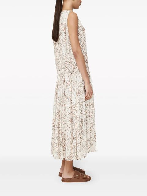 ANINE BING Mia seashell-print midi dress - Neutrals
