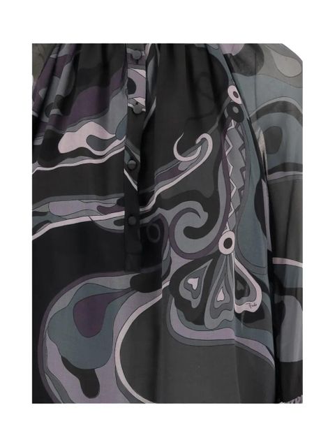 PUCCI abstract-print ruffled blouse - Black - zdjęcie produktu nr 2
