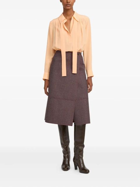 Yves Salomon tie-neck silk blouse - Orange - zdjęcie produktu nr 2