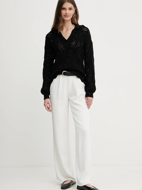 Fracomina sweter damski kolor czarny ciepły FS25WT7032K53801