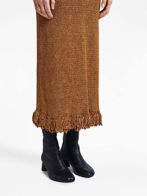 Proenza Schouler ribbon crochet fringe dress - Brown