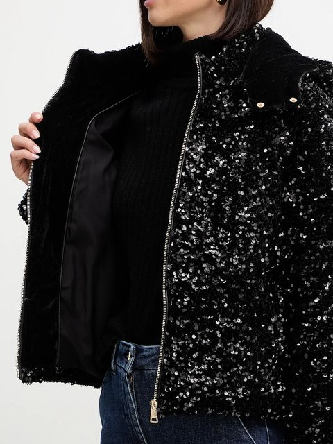 Fracomina kurtka kolor czarny zimowa FP25WC3009O429N6