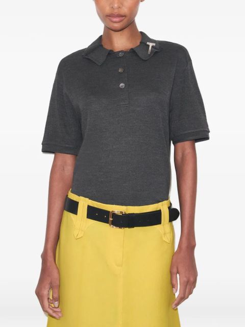 Tory Burch oversized silk polo - Grey