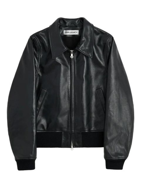OUR LEGACY Radar bomber leather jacket - Black - zdjęcie produktu nr 1