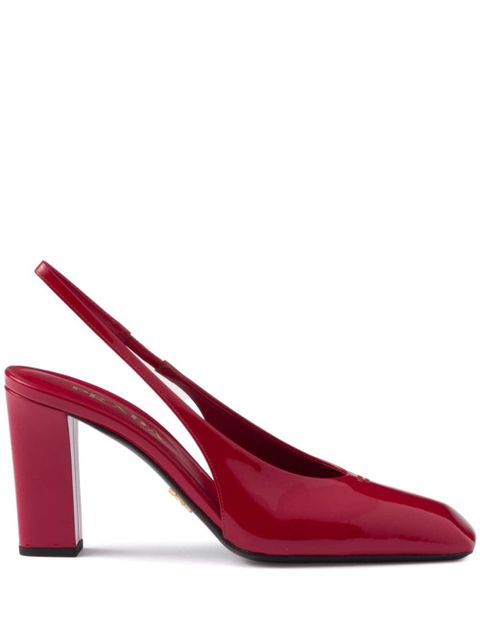 Prada 85mm leather slingback pumps - Red - zdjęcie produktu nr 1