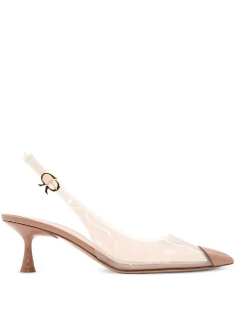 Gianvito Rossi 55mm Plexi toe-cap slingback pumps - Neutrals - zdjęcie produktu nr 1