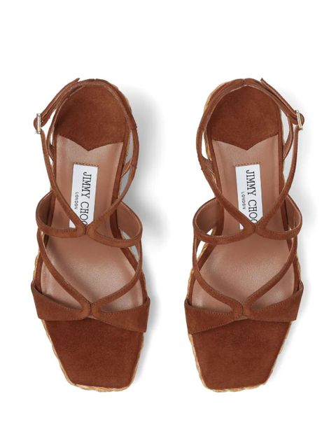 Jimmy Choo Ayla 85mm wedge sandals - Brown