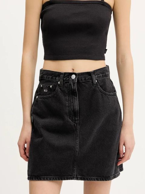 Tommy Jeans spódnica jeansowa kolor czarny mini prosta DW0DW21275 - zdjęcie produktu nr 1
