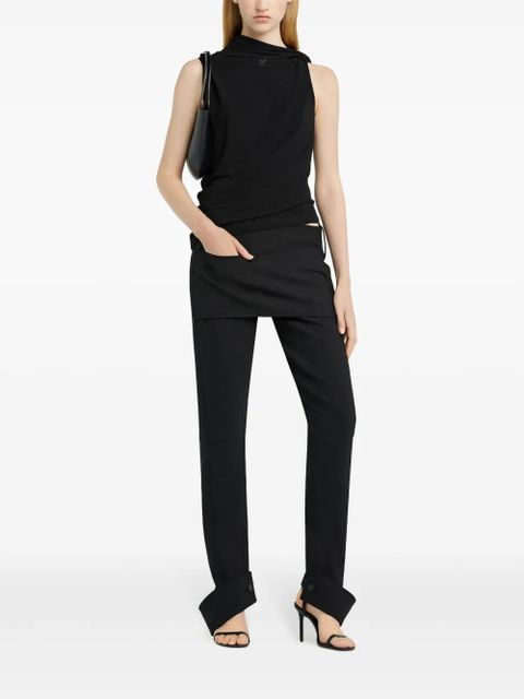 Courrèges draped jersey tank top - Black - zdjęcie produktu nr 2