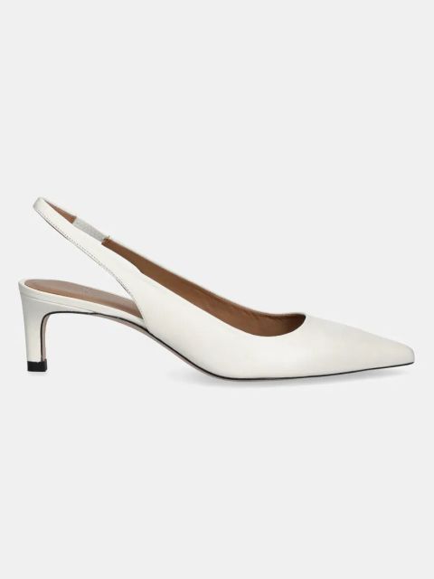 BOSS szpilki skórzane Janet kolor biały 50542378