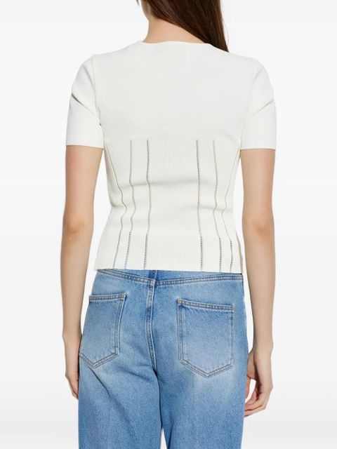 Alexander McQueen ribbed open-knit T-shirt - White
