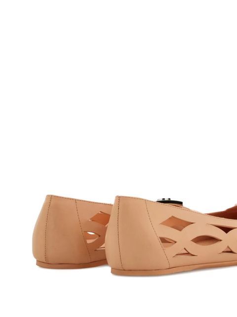 Ferragamo leather ballerina shoes - Pink