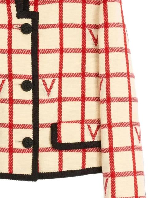 Valentino Garavani grid pattern embellished jacket - Neutrals