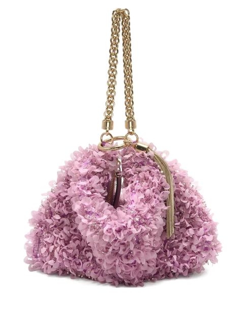 Jimmy Choo Callie floral-embellished shoulder bag - Pink - zdjęcie produktu nr 1