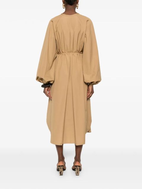 LouLou de Saison belted button-fastening midi dress - Neutrals