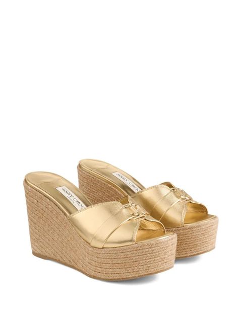 Jimmy Choo 100mm Leda mules - Gold - zdjęcie produktu nr 2