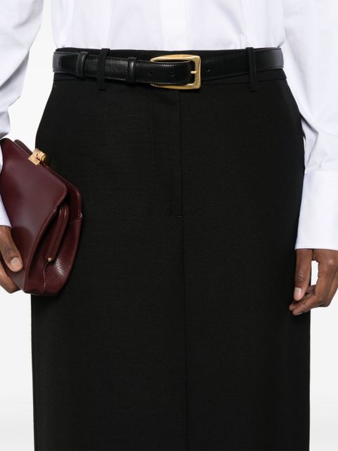 TOTEME low-waist straight maxi skirt - Black