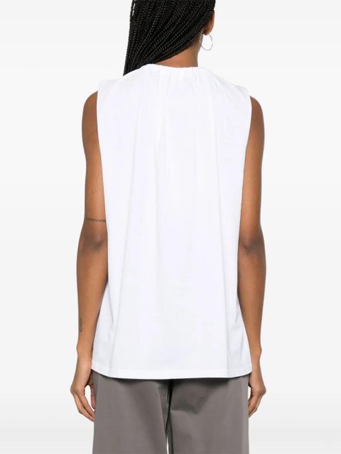 MM6 Maison Margiela gathered-detail cotton tank top - White